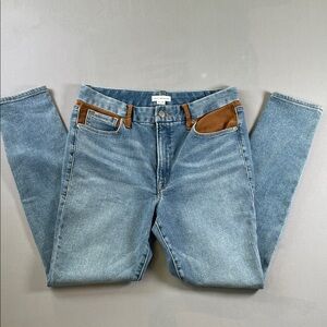 Good American Good Legs Suede Mixing Skinny High Rise Jeans 10/30